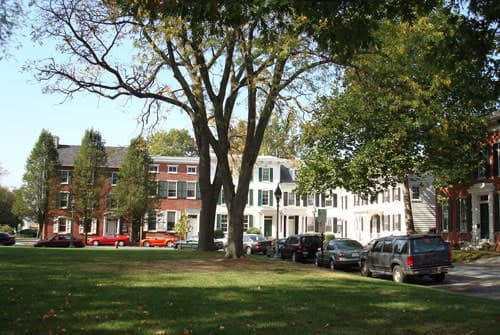 Historic buildings on The Green in Dover, Delaware
